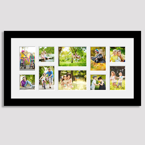 Multi aperture photo frame for 10 photos