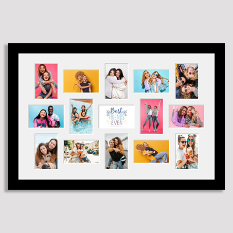 Multi aperture photo frame for 15 photos