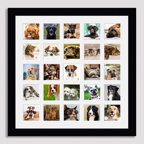 Multi aperture photo frame to hold 25 photos
