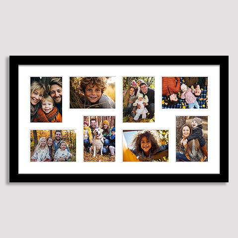 Multi aperture photo frame for 8 photos