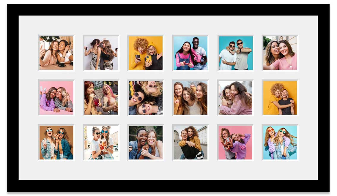 Photos printed and framed in a multi photo collage frame
